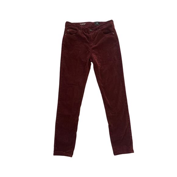 Women 27 AG Adriano Goldschmied The Stevie Slim Straight Ankle Corduroy Red - Picture 1 of 7